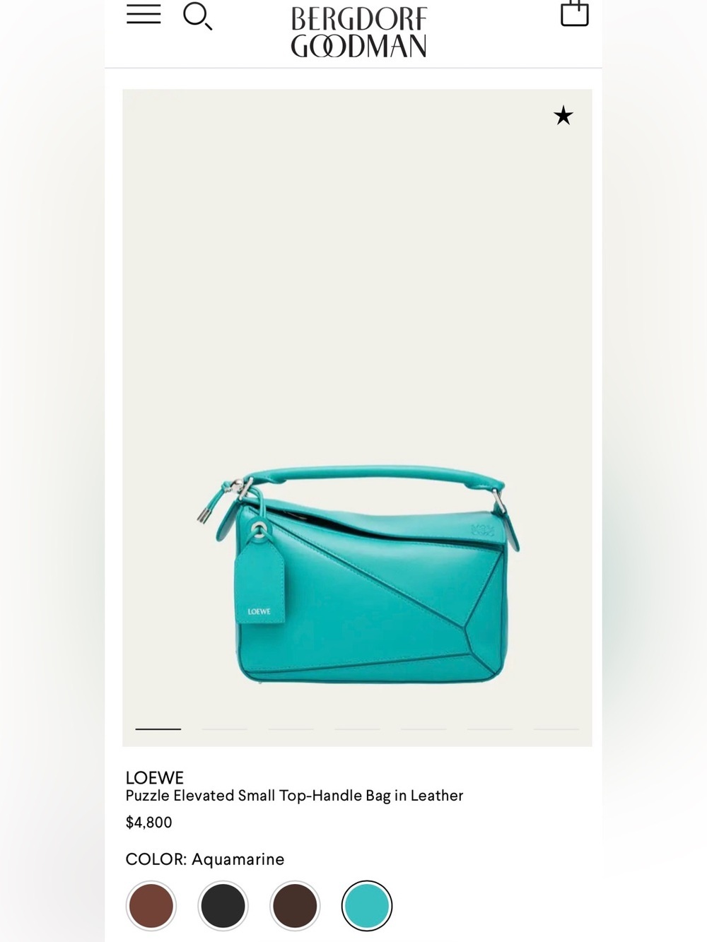 Loewe Puzzle Elevated Small Top-Handle Bag in Leather
